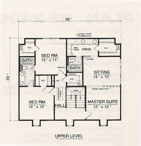 Upper level floor plan